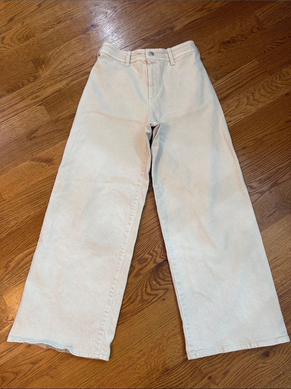 Universal Thread Cream Wide Leg Ankle Jeans Women’s Size 6